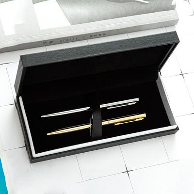 pu皮质钢笔包装盒 简约文化办公学生文具用品金属笔笔盒工厂批发